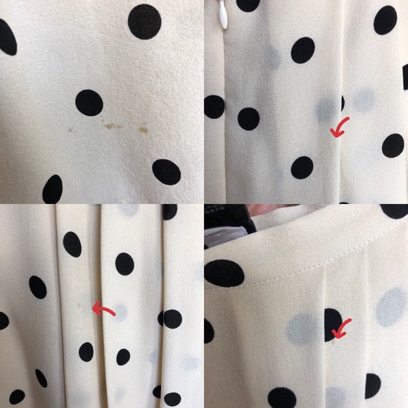 The Limited black and cream, silk, polka dot skirt - Picture 3 of 4